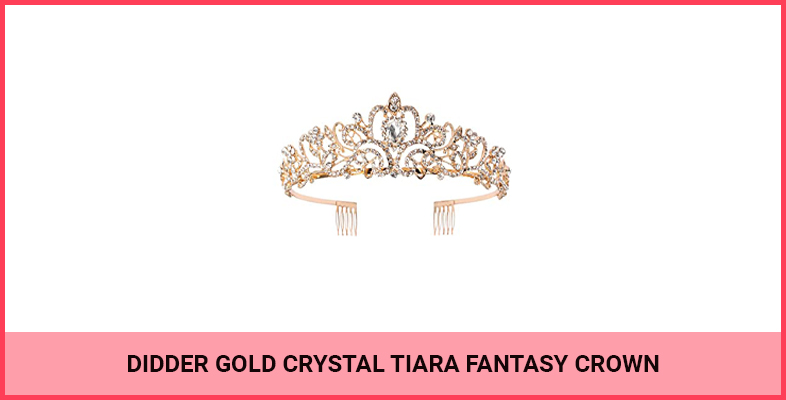 Didder Gold Crystal Tiara Fantasy Crown