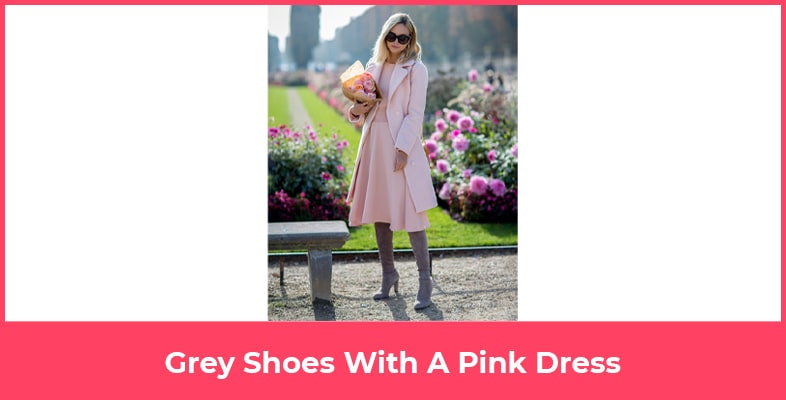 Grey Shoes With A Pink Dress
