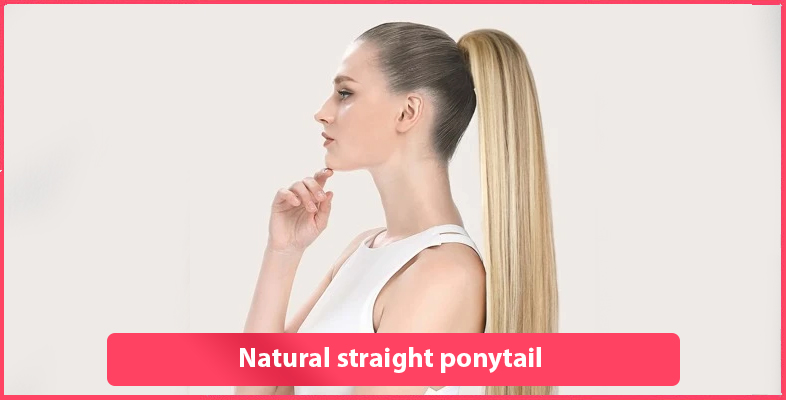 Natural straight ponytail