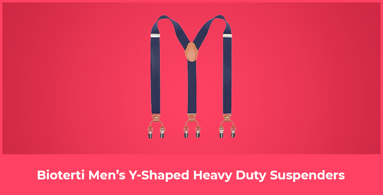 Bioterti Men’s Y-Shaped Heavy Duty Suspenders