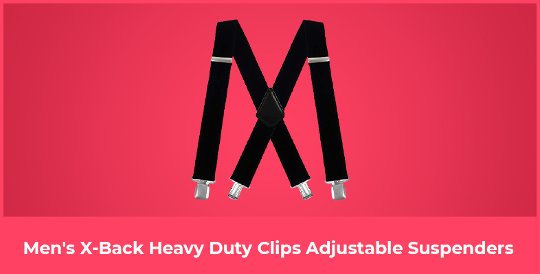 Men's X-Back Heavy Duty Clips Adjustable Suspenders