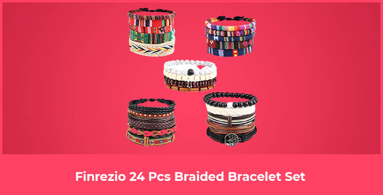 Finrezio 24 Pcs Braided Bracelet Set