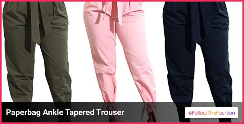 Paperbag Ankle Tapered Trouser