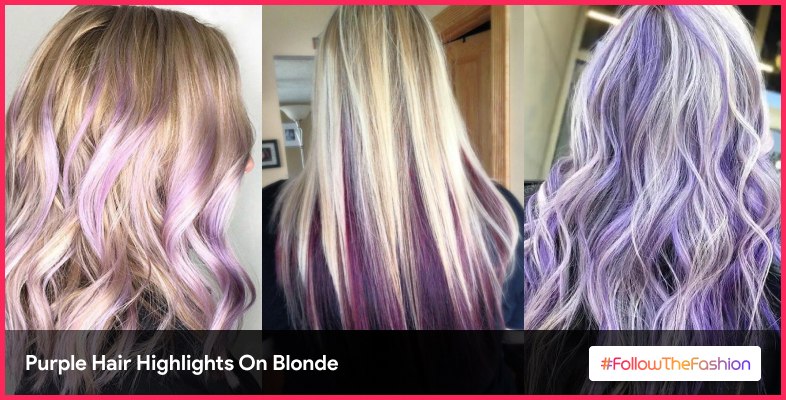 Purple Hair Highlights On Blonde