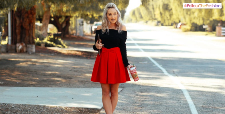 Pair The Red Skirt With Black TopsShirts