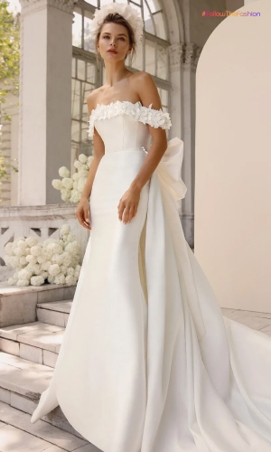 off-the-shoulder wedding dress