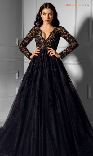Dazzling Gothic Black Wedding Dresses 2