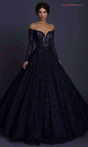 Fairytale Lacy Black Wedding Dresses 3