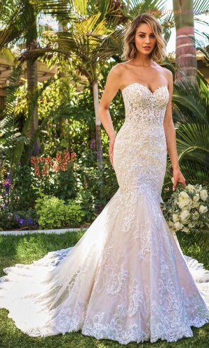 Lace + Tulle Mermaid Gown 1