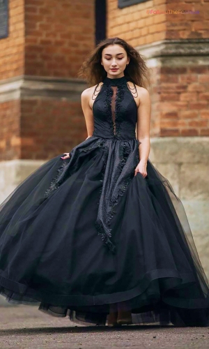 Vintage-Inspired Corset Black Gown 3