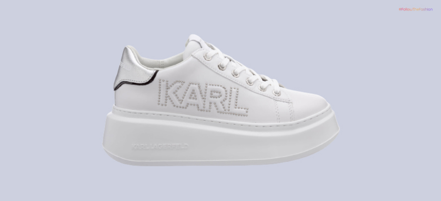 Karl Lagerfeld Debossed-Logo Platform Sneakers