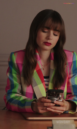 Emily In Multicolor Checkered Jacket